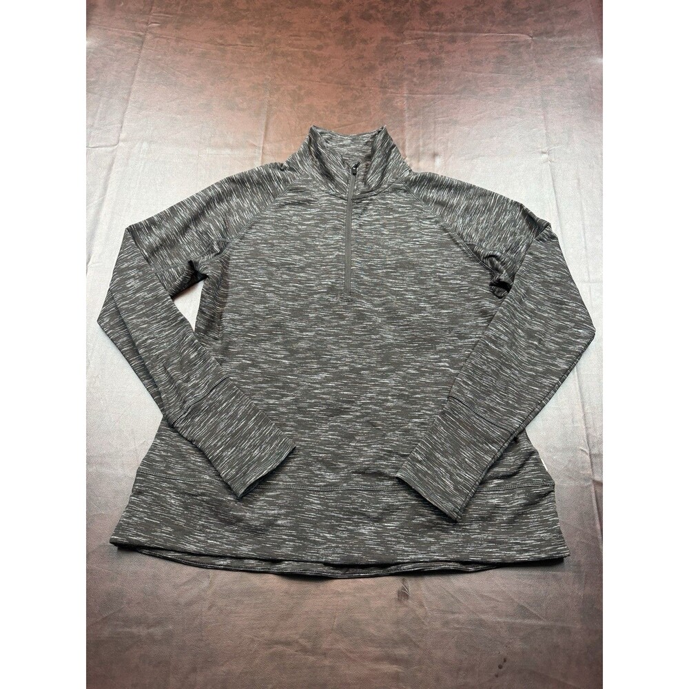 Mondetta Performance Women’s XL 1/4 Zip Pullover Gray Space Dye Athletic Top